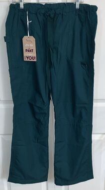New Just Love Utility Scrub Pants Womens XL Green Drawstring Belted Pockets